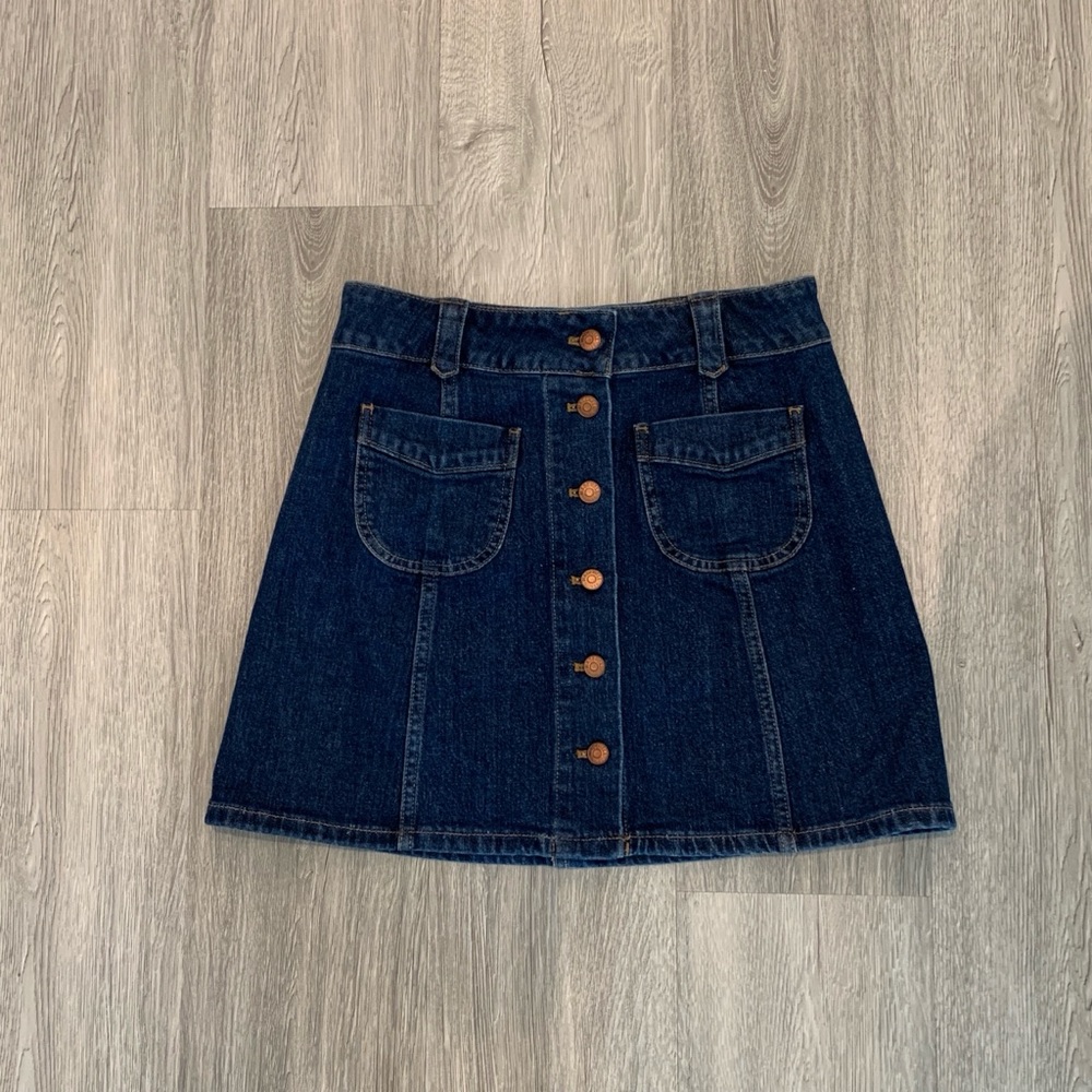 Madewell Denim Mini Button up Skirt